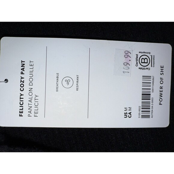 Athleta Rib Knit Cozy Lounge Pant Black Cotton Cashmere Blend Wide Leg M NWT - Picture 9 of 9